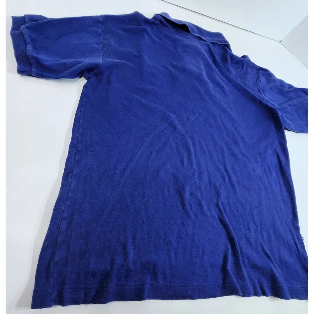 Vintage 1980 Levis Olympic Games Blue Polo Shirt Made in USA Size Large Single S